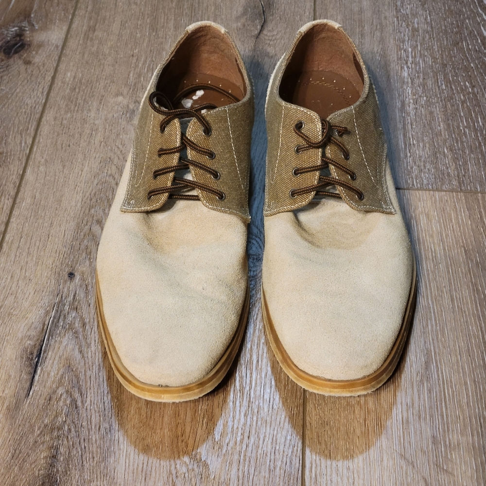 Stacy Adams Preston Plain Toe Oxford – Sand Suede/Canvas – Men’s 10.5